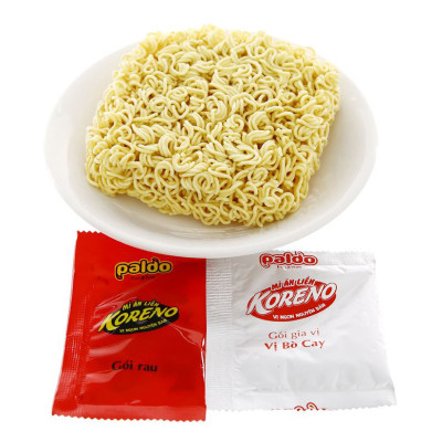 Thùng 6 Lốc Mì ăn liền Koreno Vị Bò Cay Lốc 5 +1 gói