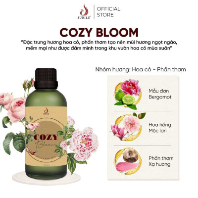 Cozy Bloom - Tinh Dầu Xông Máy, Tinh Dầu Thơm Phòng Thiên Nhiên 100ml Cao Cấp, Sang Trọng