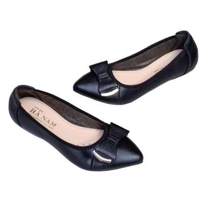 Giày Nữ Búp Bê Đế Bệt TiTi ĐÔ Da Bò Thật Thời Trang Cao Cấp 2cm GBBN2038