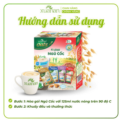 Combo 11 Hộp 4 Loại Ngũ Cốc Xuân An [ít đường] 400G {25g*16 gói}