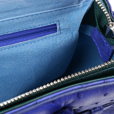 Túi Xách Da Đà Điểu Huy Hoàng HT6405 (32 x 25 cm) - Xanh Đậm