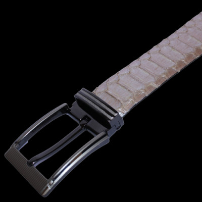 Dây nịt nam da trăn Huy Hoàng vip bản lớn đầu kim màu hồng phấn HC4370