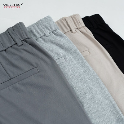 Quần Jogger Không Bo VIỆT PHÁP - Thun Cotton co giãn, cạp chun, dây rút, thoải mái vận động 97302