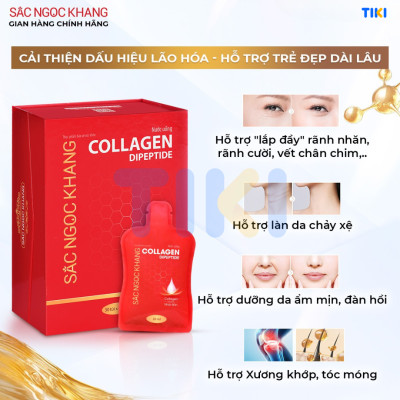 (New) Nước uống Collagen dipeptide 15 túi Sắc Ngọc Khang tinh khiết nhập khẩu từ Nhật Bản, đạt chuẩn hàm lượng hấp thụ nhanh & vượt trội giúp trẻ hóa làn da - săn chắc và sáng mịn