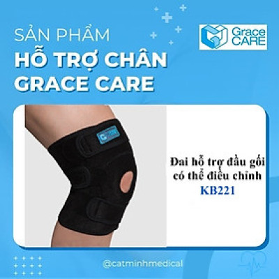 Đai Cố Định Đầu Gối Grace Care KB221 – Bảo Vệ Khớp Gối, Hỗ Trợ Tập Thể Thao, Giảm Đau, Chấn Thương