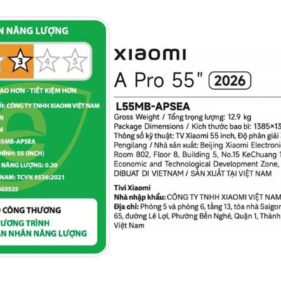 Google Tivi Xiaomi A Pro 2026 QLED 4K 55 Inch L55MB-APSEA - Hàng chính hãng