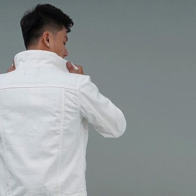 Áo Khoác Jeans Cao Cấp HUNTER X-RAYS  Form Slim  Cotton Màu Trắng K12