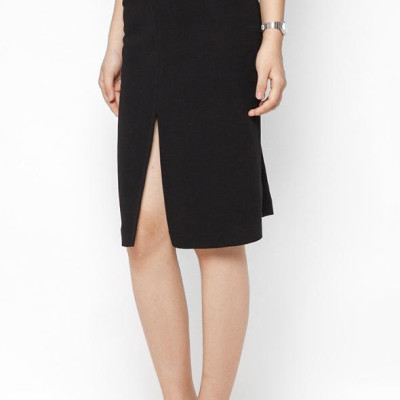 Chân Váy Ôm Xẻ Trước De Leah -  Đen