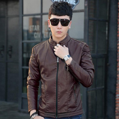 ÁO KHOÁC DA NAM LÓT LÔNG SITAKI - AD14 NÂU