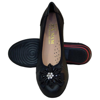 Giày Nữ Búp Bê Đế Xuồng Da Bò Thật TiTi ĐÔ Cao Cấp 4cm GBBN2036d