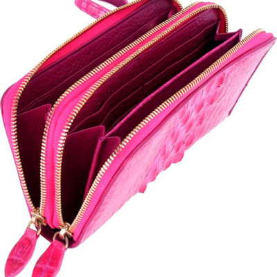 Ví Nữ Da Cá Sấu Nhiều Ngăn Gai Huy Hoàng HT3283 (11 x 22 cm) - Hồng