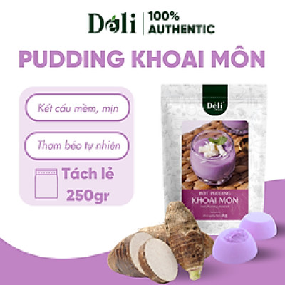 Pudding khoai môn Déli - Tách lẻ 250gr - chuyên dùng làm topping trà sữa - thơm béo, mềm mại
