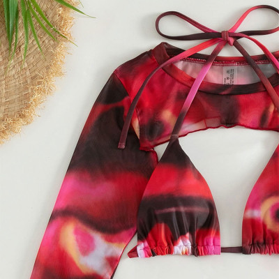 Bikini 2 Mảnh 3 Chi Tiết , Đồ Bơi 2 Dây Chất Lụa Kèm Quây Kín Đáo Sexy