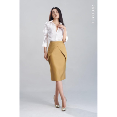 Chân váy bút chì với chi tiết vạt đáp chéo SK017M