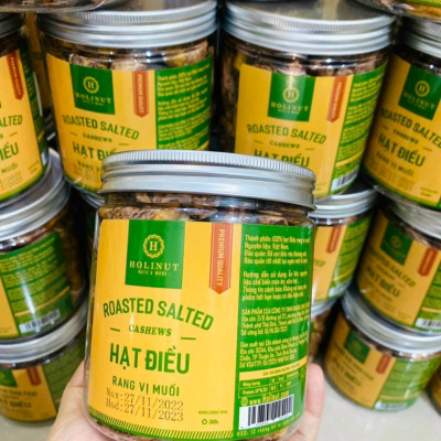 HẠT ĐIỀU RANG MUỐI BÌNH PHƯỚC NGUYÊN HẠT VỎ LỤA 500GRAM