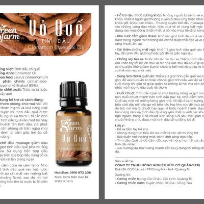 Tinh dầu  vỏ quế Greenfarm 10ml