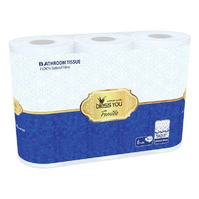 Combo 2 Lốc Giấy Cuộn Vệ Sinh Bless You Famille 3 Lớp (Lốc 6 Cuộn)